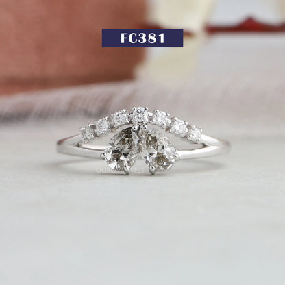 Olive Pear Diamond Dainty Ring