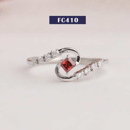 Red Princess Lab Diamond Bypass Ring