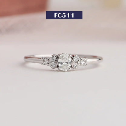 Oval Lab Diamond Cluster Ring
