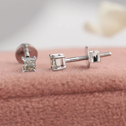 Green Princess Diamond Stud Earrings