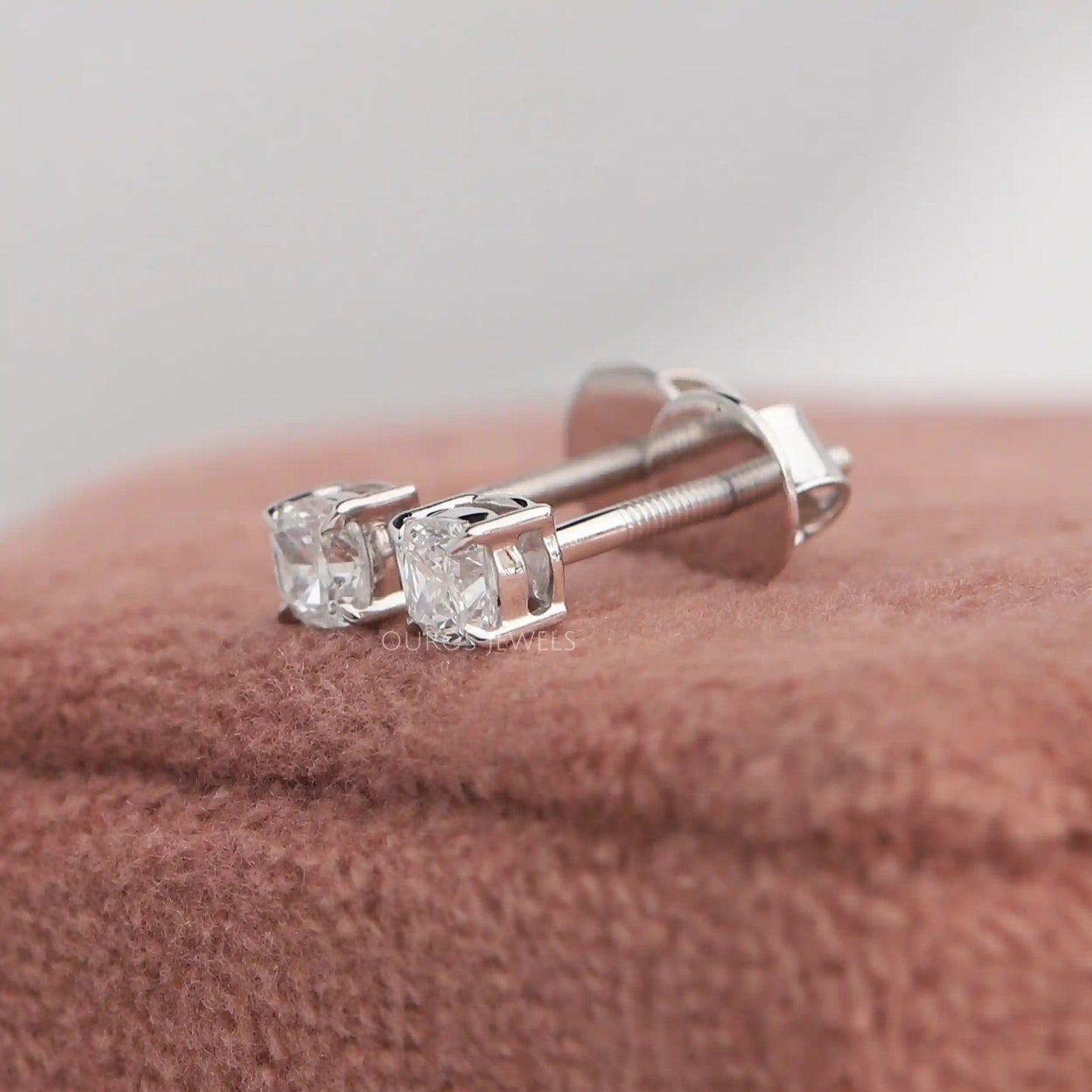 Cushion Cut Lab Diamond Stud Earrings