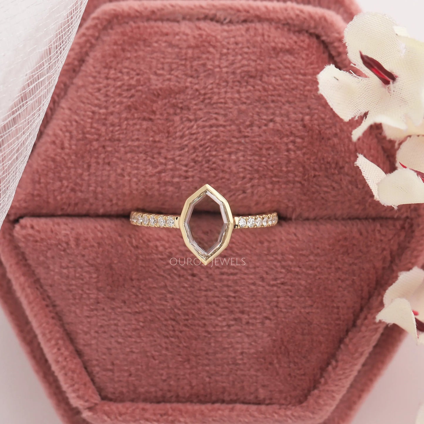 Portrait Cut Moval Diamond Ring