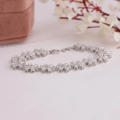 Floral Style Pear Diamond Bracelets