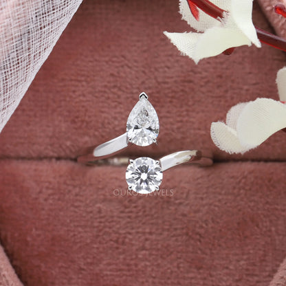 Pear & Round Lab Diamond Ring