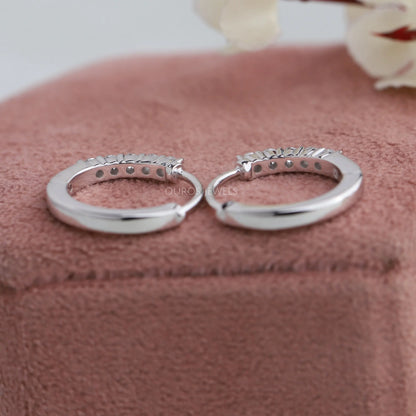 Round Diamond Hoop Earrings