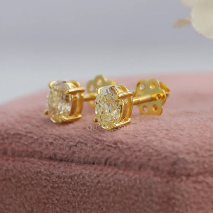 Yellow Oval Cut Studs