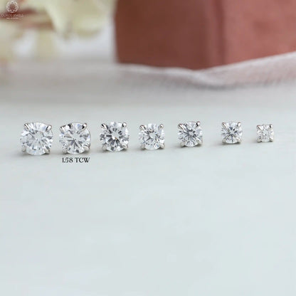 Round Lab Diamond Stud Earrings