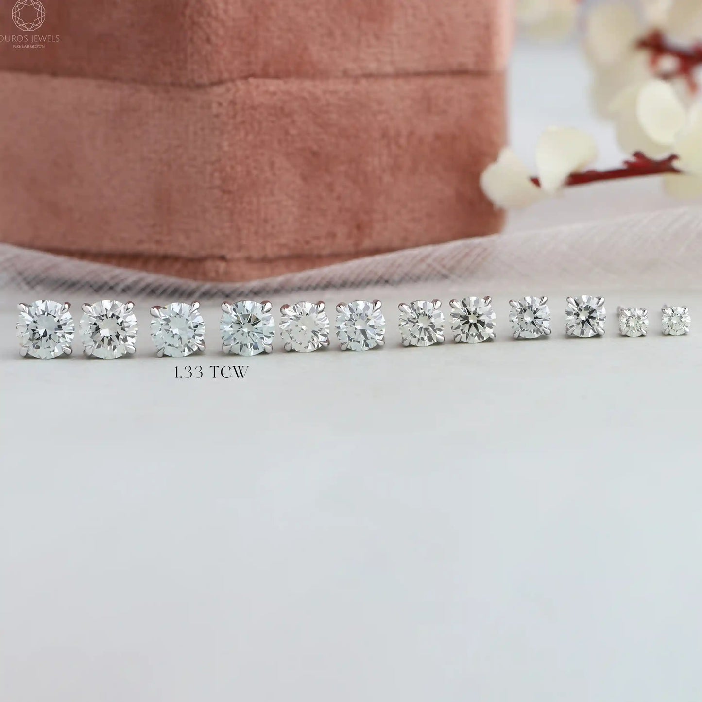 Round Lab Diamond Stud Earrings