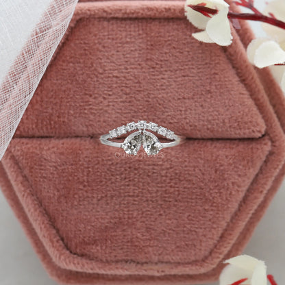 Olive Pear Diamond Dainty Ring