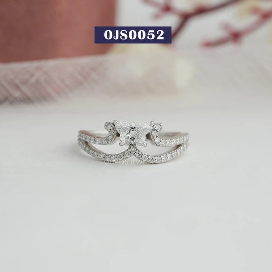 Butterfly Diamond Split Shank Ring