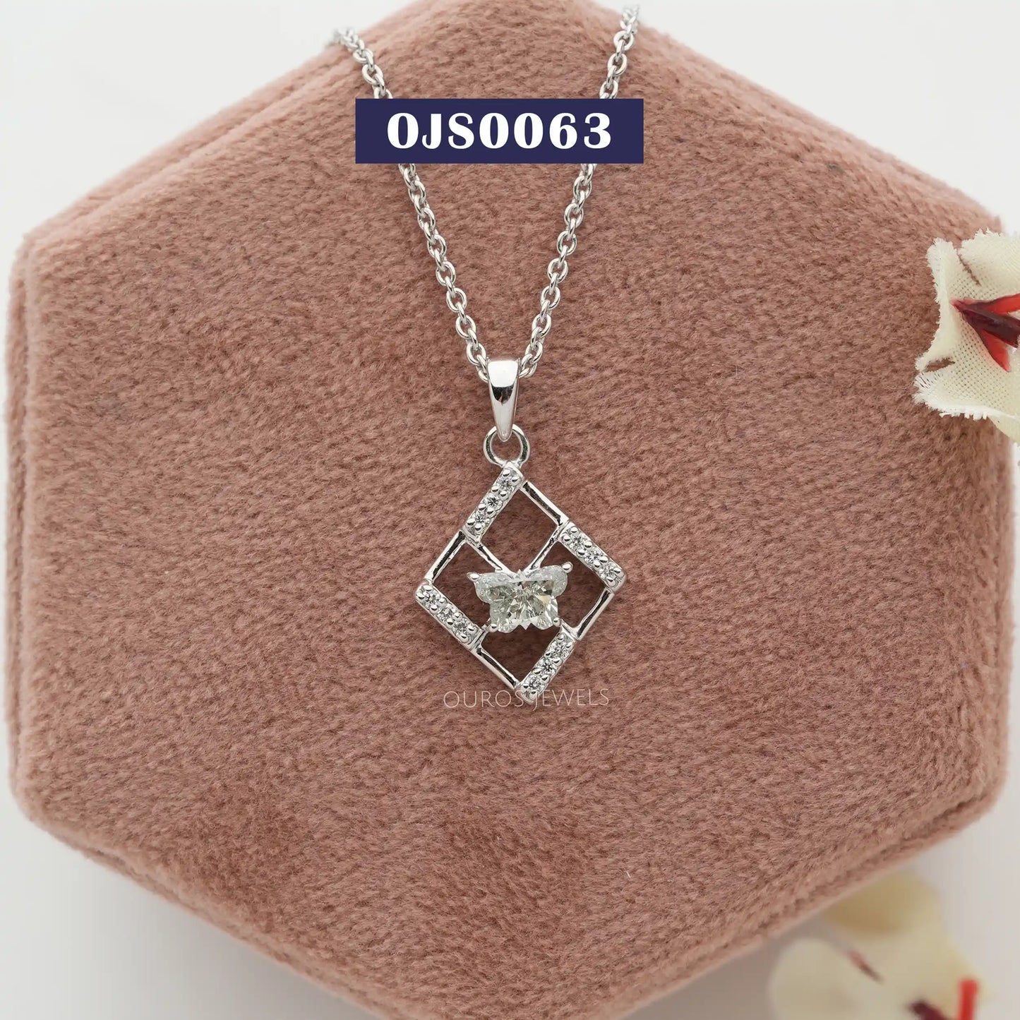 Olive Butterfly Cut Cluster Necklace