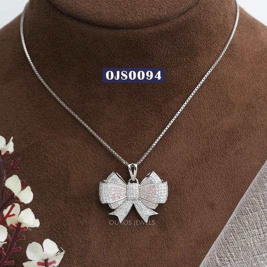 Round Cut Bow Tie Shape Necklace