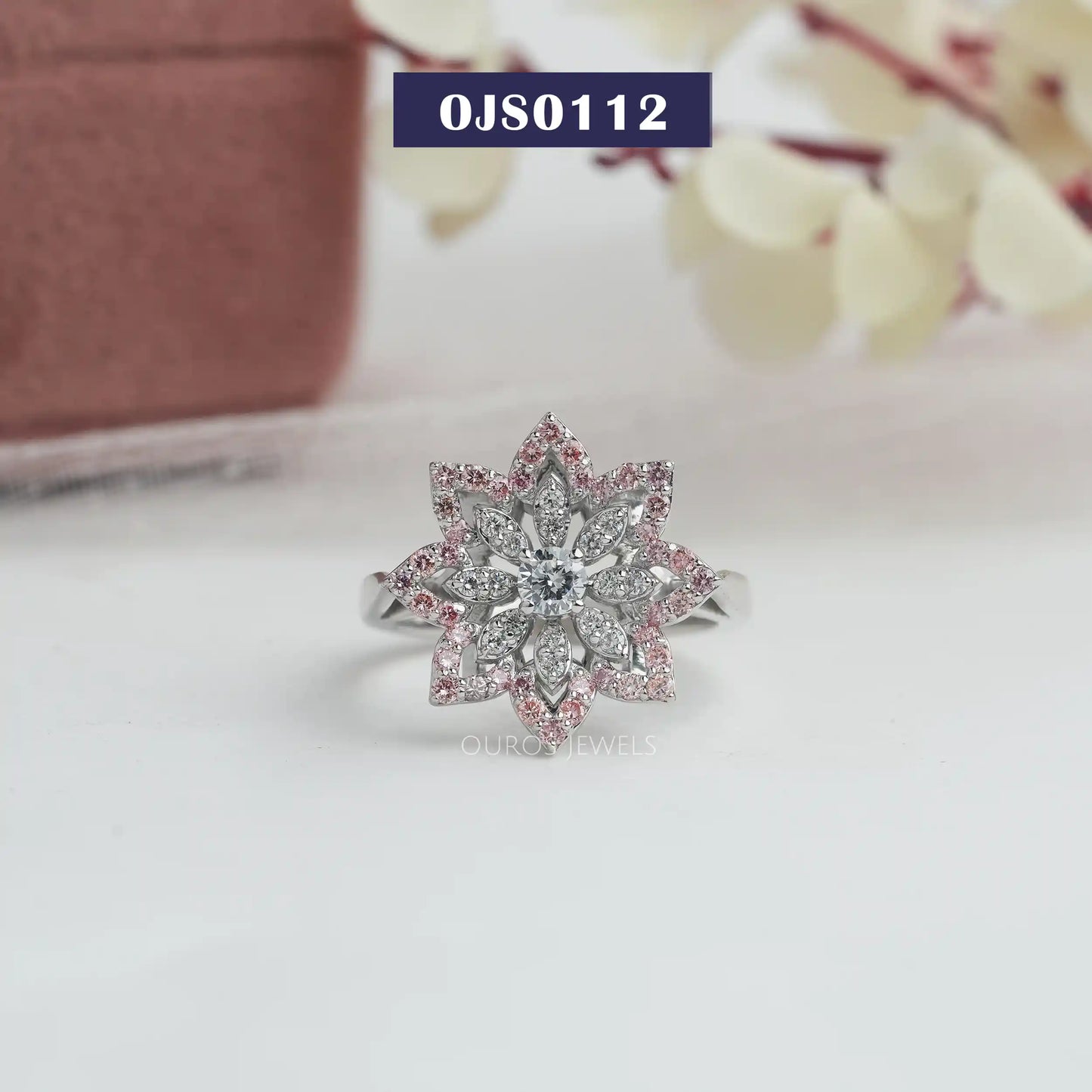 Flower Shape  Round Cluster Diamond  Ring