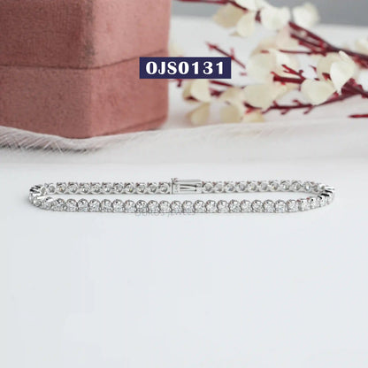 Round Diamond Tennis Wedding Bracelet