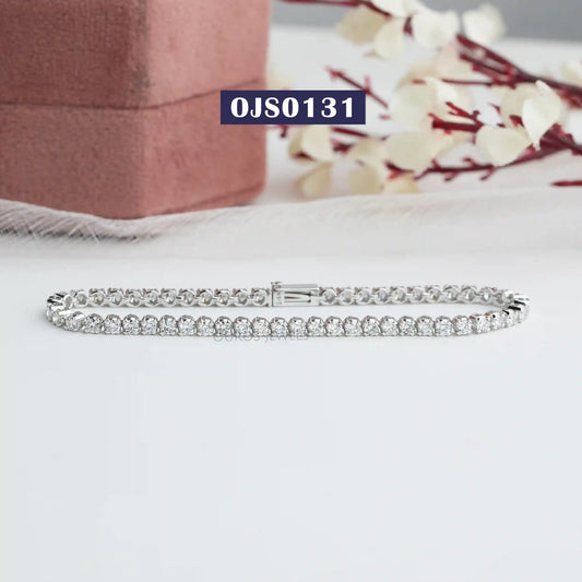 Round Diamond Tennis Wedding Bracelet
