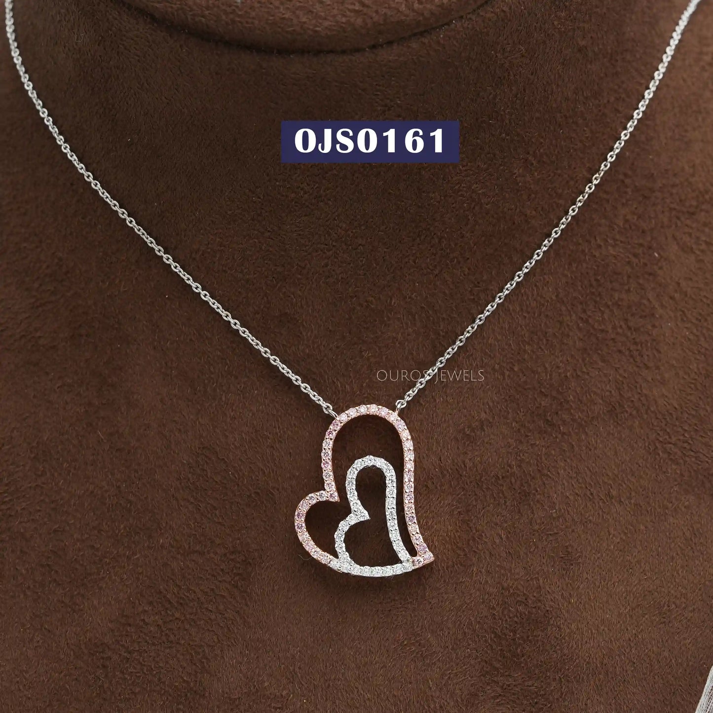 Heart Shape Round Diamond Necklace