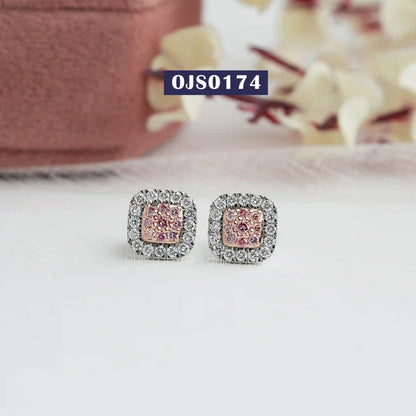 Round Cut Halo Stud Earring