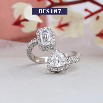 Trillion & Emerald Toi Et Moi Ring