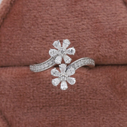 Pear Lab Diamond Floral Ring