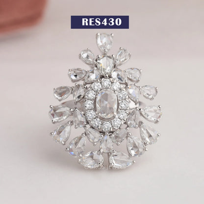 Multi Shape Diamond Cluster Ring