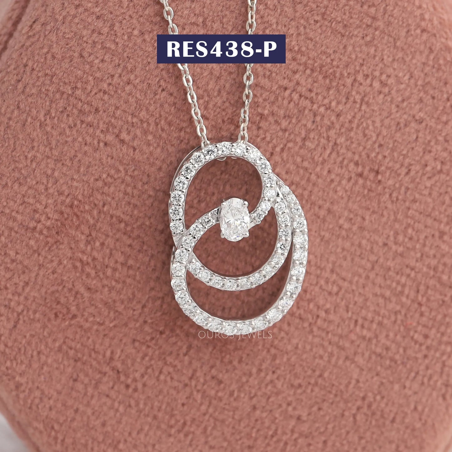 Oval & Round Lab Diamond Necklace