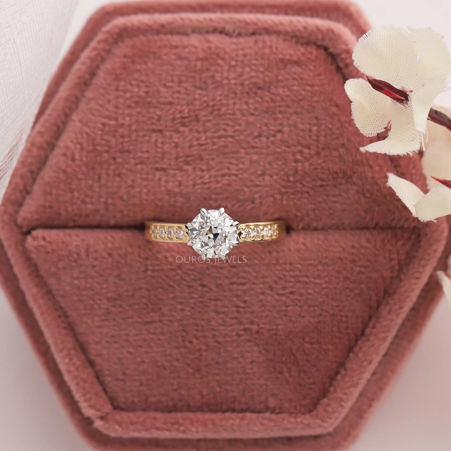 Old European Round Diamond Engagement Ring