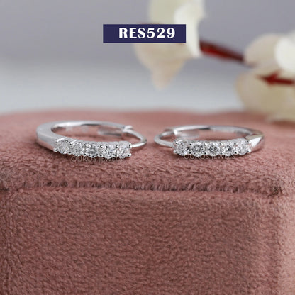 Round Diamond Hoop Earrings
